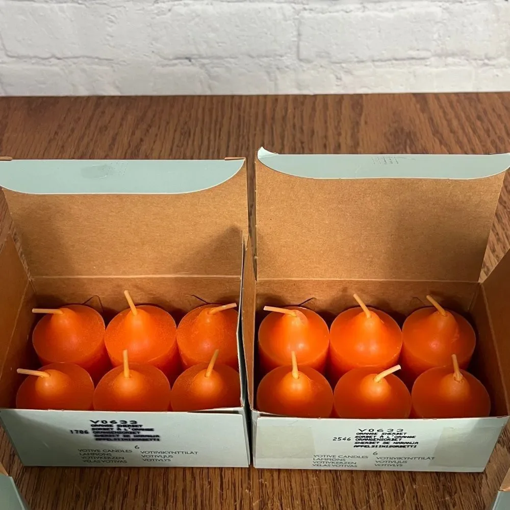 Partylite Orange Sherbet 12 Votive Candles & 8 Aroma Melts orange colored New